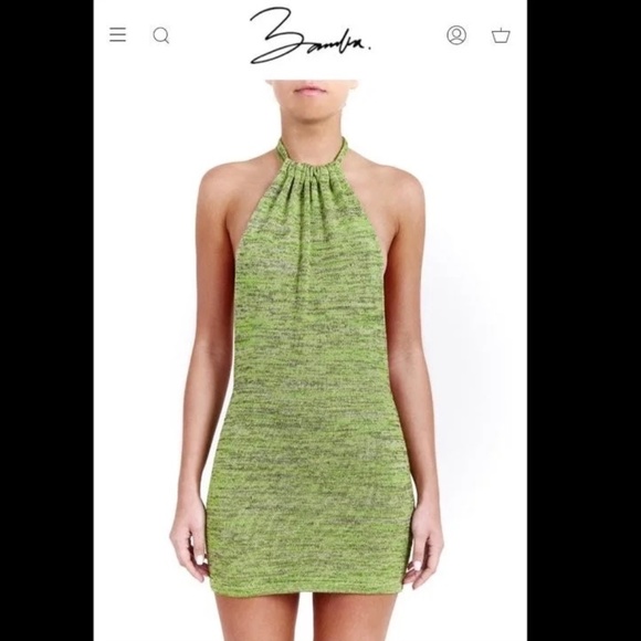 BAMBA SWIM HALTER GREEN DRESS - Picture 1 of 3